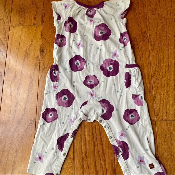 Tea | Purple flower romper. - Picture 3 of 3